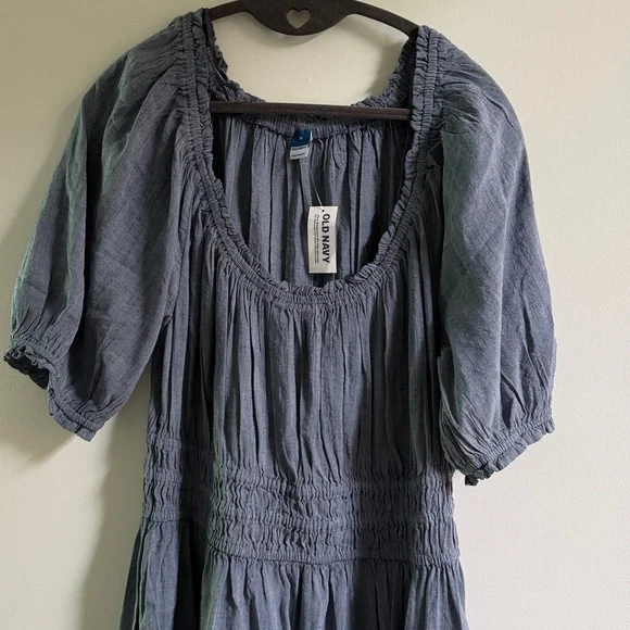 old navy denim dress puff sleeve Old Navy | Dresses | Navy Blue Puff Sleeve Dress Denim New M